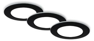 BRI 7034-035 CCT LED vestavná svítidla sada, pr.9,2 cm, 3x LED, 4,8 W, 450 lm, černá - BRILONER