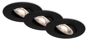 BRI 7146-035 3ks sada ultraploché LED vestavné svítidlo, pr. 9 cm, 5 W, černá - BRILONER