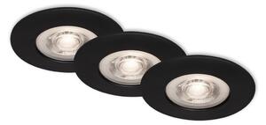 BRI 7046-035 3ks sada LED vestavné svítidlo, pr. 9 cm, 5 W, černá - BRILONER