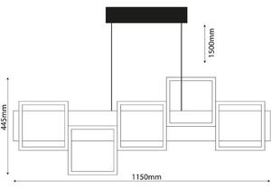 Designové led závěsné stropní svítidlo Avide Harper H5, 115x45cm, 65W, 1701lm, denní