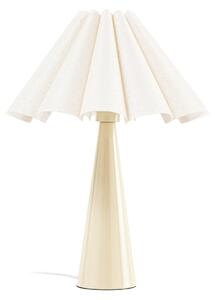 Stolní lampa Lotte, výška 50 cm, béžová, E27, kov / textil – Lindby Lindby, Lotte, Bílá, Obývací pokoj, Tkanina / Textil, Moderní