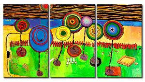 Obraz Abstrakce (3-dílný) - dětské hřiště s motivem barevných kruhů