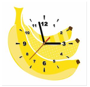 Obraz s hodinami Banány Rozměry: 40 x 40 cm