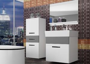 Koupelnový nábytek Belini bílý mat / šedý mat + umyvadlo + zrcadlo Výrobce KOR M 2/1/W/WSR/0/ZW