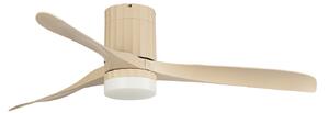 Stropní ventilátor Novri s LED osvětlením, béžový, Ø 132 cm, CCT, tichý – Lucande, Novri, Béžová, Obývací pokoj, Plast, Moderní