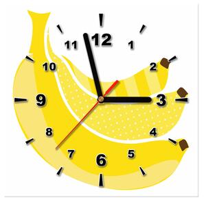 Obraz s hodinami Banány Rozměry: 40 x 40 cm