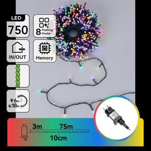 Aigostar - LED Venkovní vánoční řetěz 750xLED/8 funkcí 78m IP44 multicolor