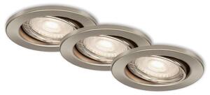 BRI 7147-032 3ks sada LED vestavné svítidlo, pr. 8,6 cm, 5 W, matný nikl - BRILONER