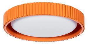 LED stropní svítidlo Colbie, oranžové s žebrováním, Ø 46 cm, stmívatelné – Lindby, Colbie, stmívatelné, Oranžová, Obývací pokoj, Kov, Young lifestyle