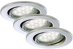 BRI 7225-038 3ks sada LED vestavné svítidlo, pr. 8,6 cm, 3 W, chrom - BRILONER