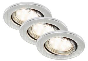 BRI 7225-039 3ks sada LED vestavné svítidlo, pr. 8,6 cm, 3 W, hliník - BRILONER