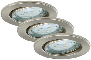 BRI 7225-032 3ks sada LED vestavné svítidlo, pr. 8,6 cm, 3 W, matný nikl - BRILONER