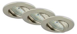 BRI 7296-032 3ks sada LED vestavné svítidlo, pr. 8,2 cm, 6,5 W, matný nikl - BRILONER