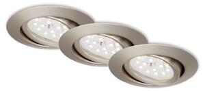 BRI 7172-032 3ks sada LED vestavné svítidlo, pr. 8,2 cm, 3,5 W, matný nikl - BRILONER