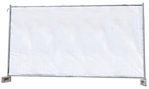 Bílá plotová plachta na stavební plot, 1,76m x 3,41m