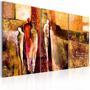 Obraz Smutek (3dílný) - abstraktní se siluetami na fantazijním pozadí