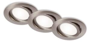 BRI 7114-432 3ks sada LED vestavné svítidlo, pr. 10,6 cm, 7 W, matný nikl - BRILONER