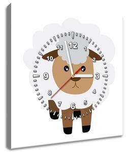 Obraz s hodinami Bílá ovečka Rozměry: 30 x 30 cm