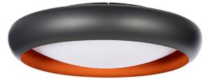 LED stropní svítidlo Serava, černé/oranžové, Ø 60 cm, stmívatelné – Lindby Lindby, Serava, stmívatelné, Černá, Obývací pokoj, Plast, Moderní