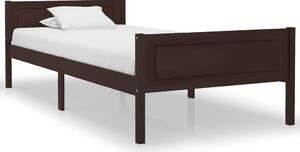 Rám postele masivní borové dřevo tmavě hnědý 100 x 200 cm