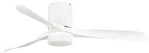 Stropní ventilátor Novri s LED osvětlením, bílý, Ø 132 cm, CCT, tichý provoz – Lucande, Novri, Bílá, Obývací pokoj, Plast, Moderní