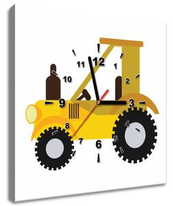 Obraz s hodinami Traktor Rozměry: 30 x 30 cm
