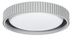 LED stropní svítidlo Colbie, šedé žebrované, Ø 46 cm, stmívatelné – Lindby Lindby, Colbie, stmívatelné, Šedá, Obývací pokoj, Kov, Young lifestyle