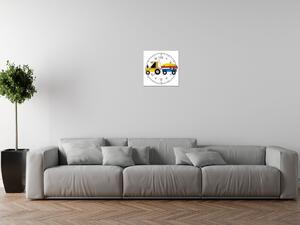 Obraz s hodinami Traktor s vlečkou Rozměry: 40 x 40 cm