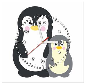 Obraz s hodinami Tučňáci Rozměry: 30 x 30 cm