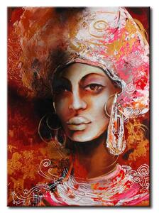Obraz Krásná Mamba (1dílný) - portrét ženy s barevnými doplňky