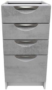 Kuchyňská skříňka spodní šuplíky barva beton korpus šedý 40 cm
