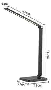 LED Stolní lampa s bezdrátovou nabíječkou LED/10W/230V černá