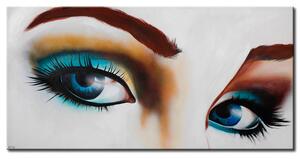 Obraz Portrét (1dílný) - tvář ženy s přiblížením na modré oči