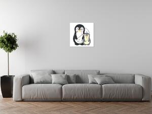 Obraz s hodinami Tučňáci Rozměry: 30 x 30 cm