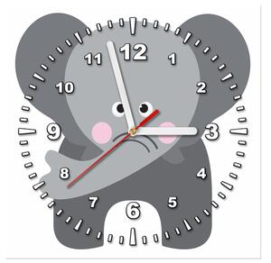 Obraz s hodinami Slon Rozměry: 30 x 30 cm