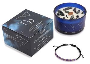 Zodiakální krystalová svíčka s energetickým náramkem – KOZOROH - 474 - 387 - 405 - 478
