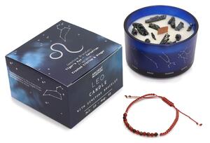 Zodiakální krystalová svíčka s energetickým náramkem – LEV - 474 - 478 - 387