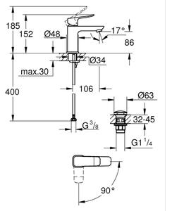 GROHE 1018610000 - Umyvadlová baterie DICE S lesklý chrom