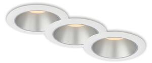 BRI 7041-036 LED vestavná svítidla sada, pr.9,5 cm, 3x LED, 4,9 W, 480 lm, bílé-stříbrná - BRILONER