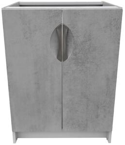 Kuchyňská skříňka spodní 60 cm barva beton korpus šedý