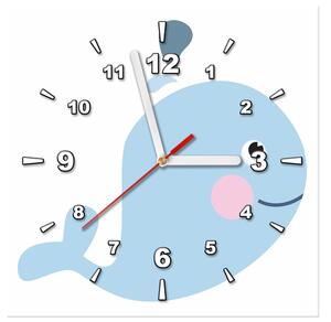 Obraz s hodinami Velryba Rozměry: 40 x 40 cm