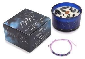 Zodiakální křišťálová svíčka s energetickým náramkem – VODNÁŘ - 474 - 478 - 387