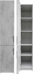 Potravinová skříň 40 cm levá barva beton korpus šedý