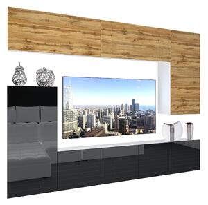 Obývací stěna Belini Premium Full Version dub wotan / černý lesk + LED osvětlení Nexum 130 Výrobce