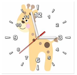 Obraz s hodinami Žirafa Rozměry: 30 x 30 cm
