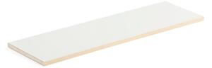 AJ Produkty Police THEO, dřevěné lamelové jádro, 1000x300 mm, hrana bříza, bílá