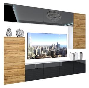 Obývací stěna Belini Premium Full Version černý lesk / dub wotan + LED osvětlení Nexum 126 Výrobce