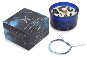 Zodiální krystalová svíčka s energickým náramkem – RYBY - 474 - 478 - 387