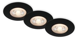 BRI 7044-035 LED vestavná svítidla, pr.9 cm, 3x LED, 5 W, 480 lm, černá - BRILONER