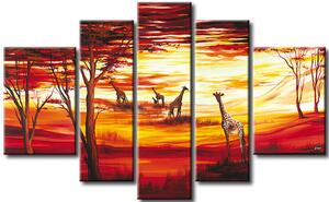 Obraz Žirafy a stromy